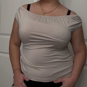 SHEIN Off-Shoulder Cream Top